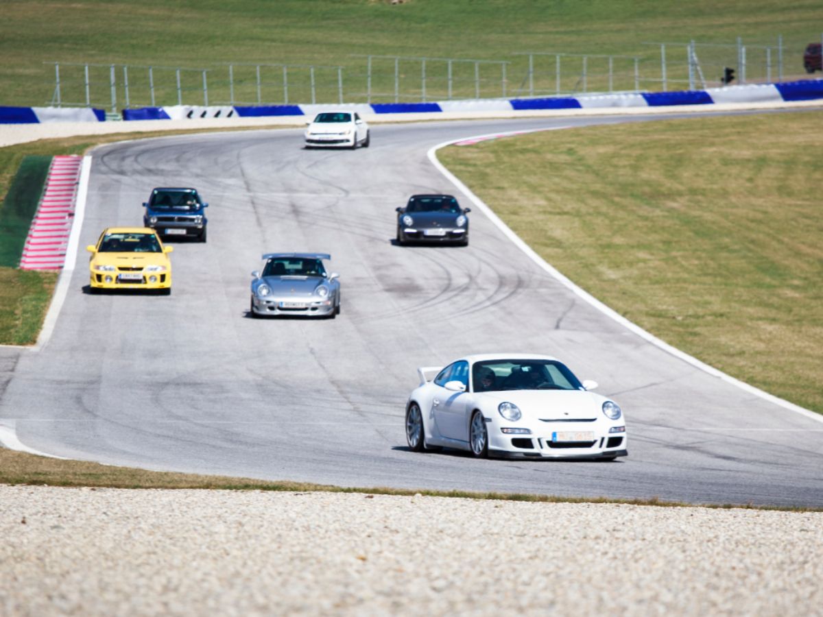 Cars driving on long straight