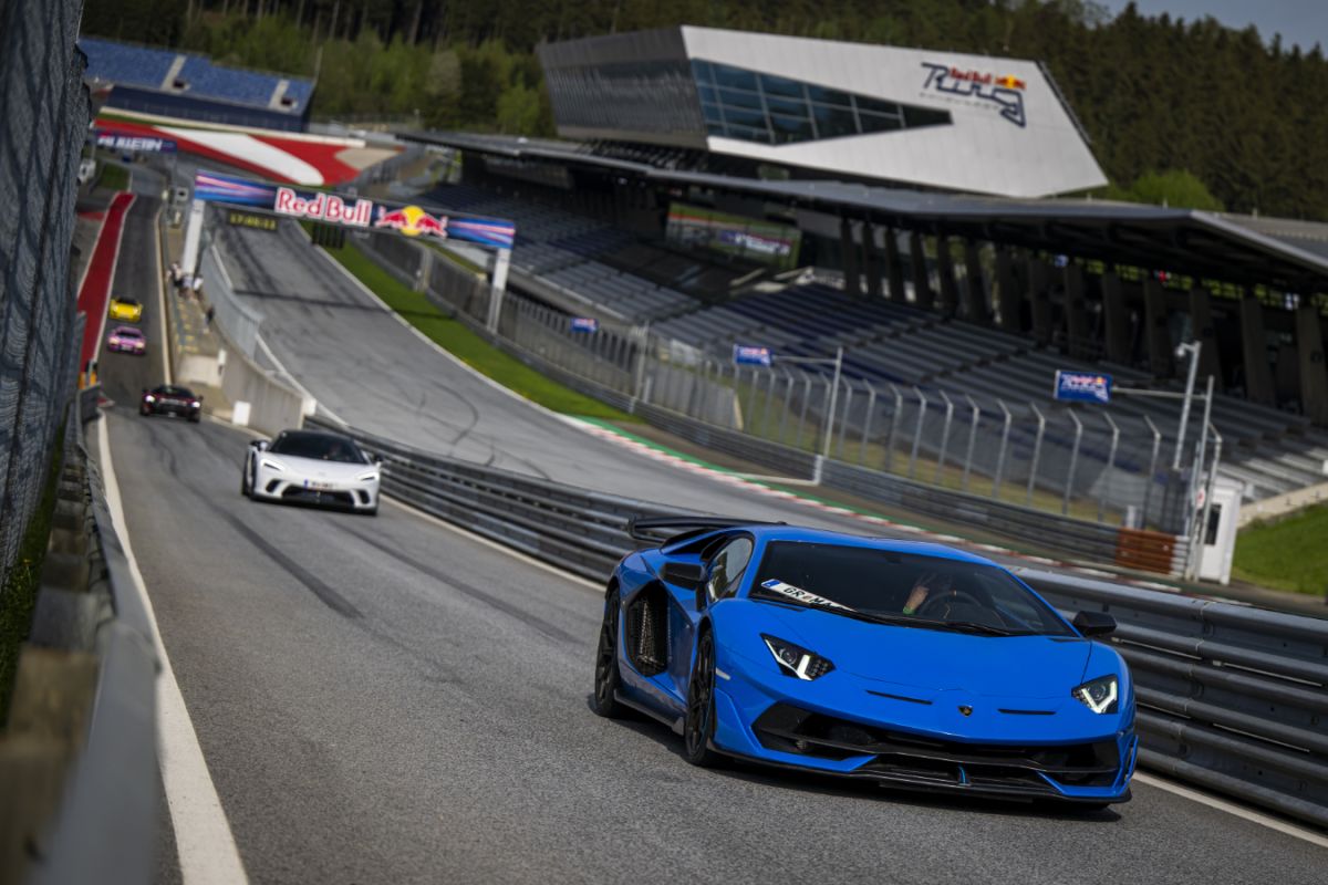 Cars driving on the race track