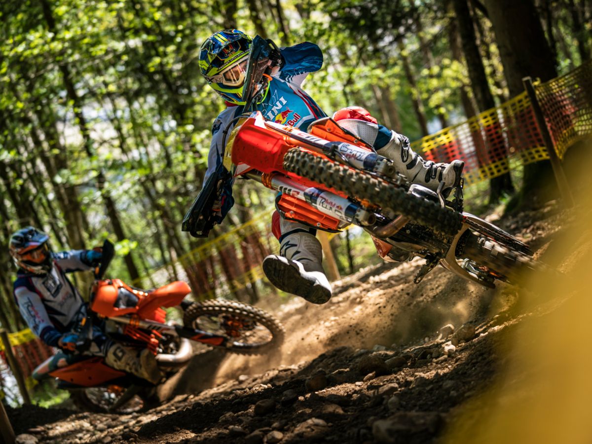 Enduro bike race on offroad track