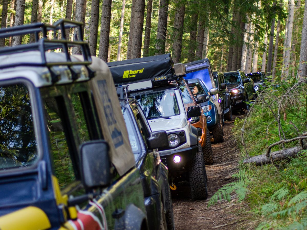 Land Rover on offroad track