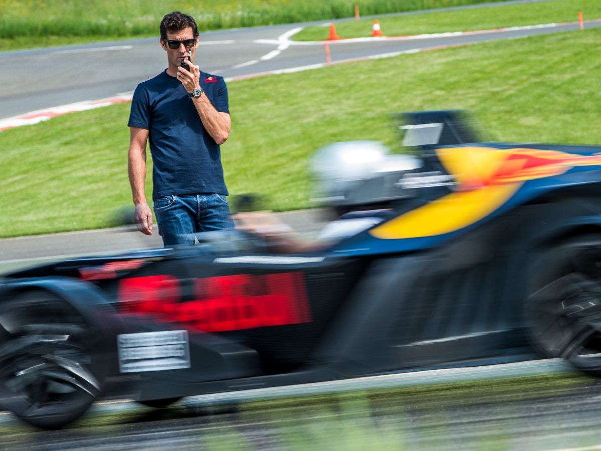 Marc Webber looks out on track
