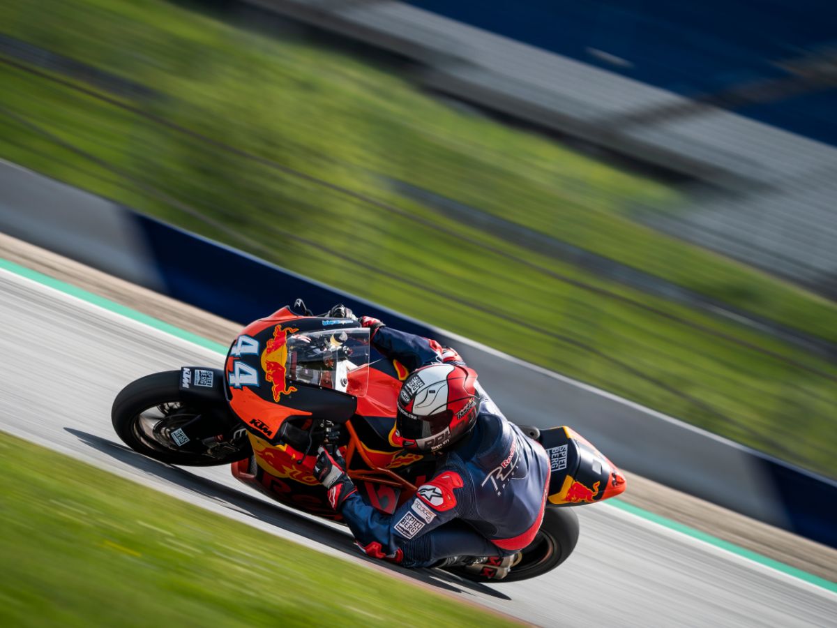 Moto2 Bike practicing on track