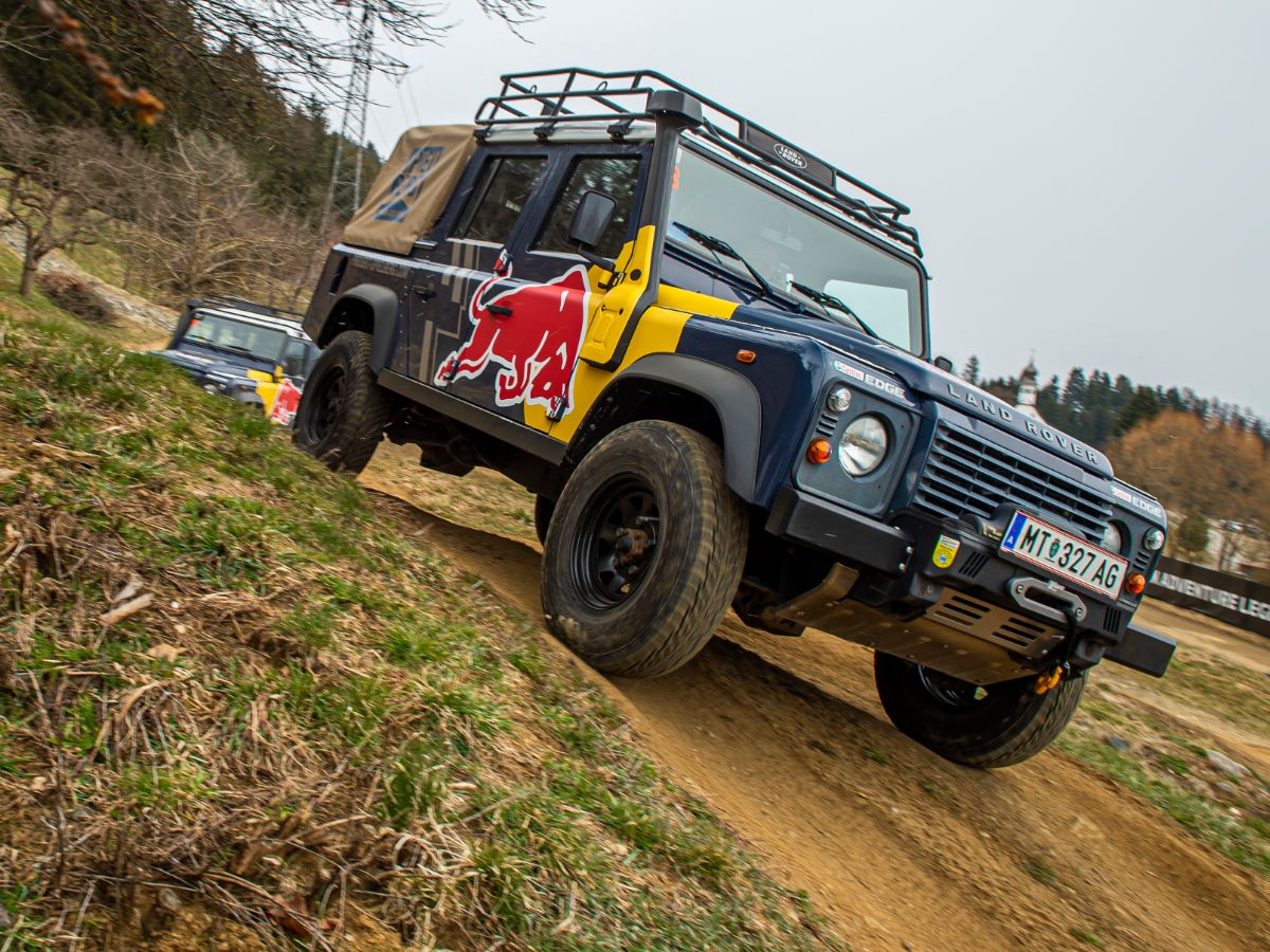 Land Rover Defender on offroad track
