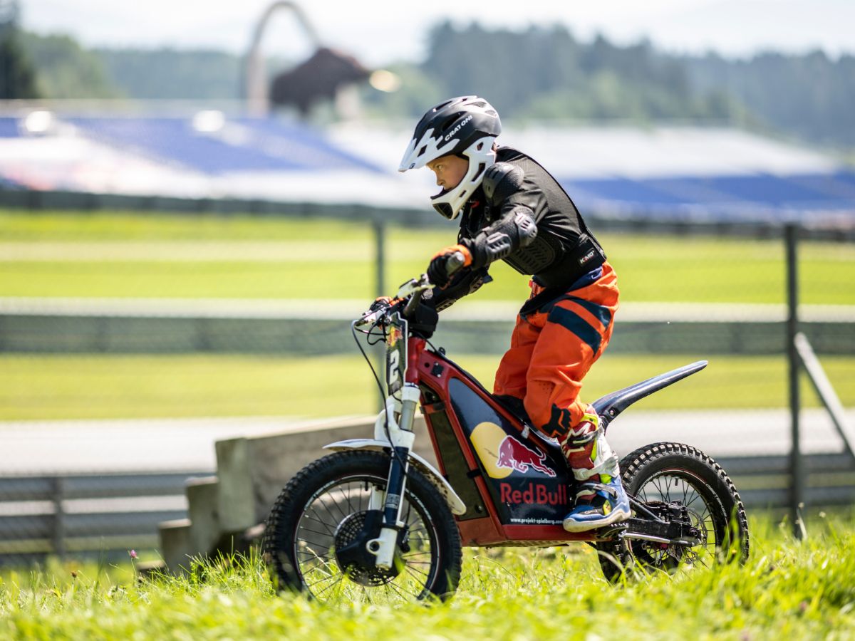 Trial Bike driving on gras